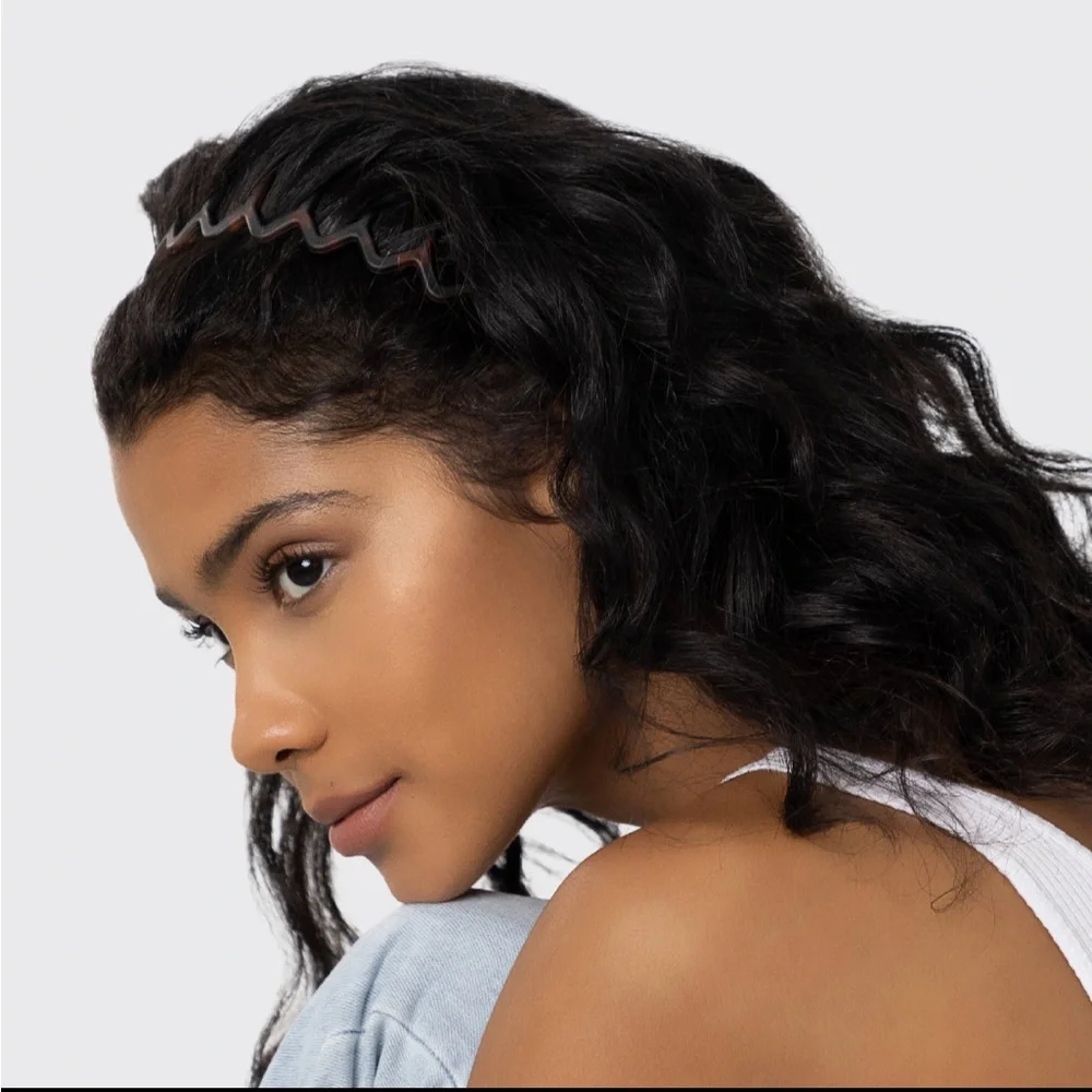 NWT 2 Piece Zig Zag Headband Set Black & Tort